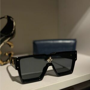 Louis Vuitton Cyclone Black Acetate Swarovski Crystal Sunglasses with case.